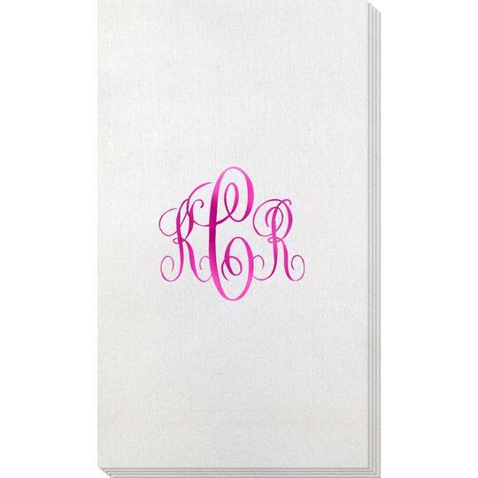 Interlocking Script Monogram with Small Initials Bamboo Luxe Guest Towels